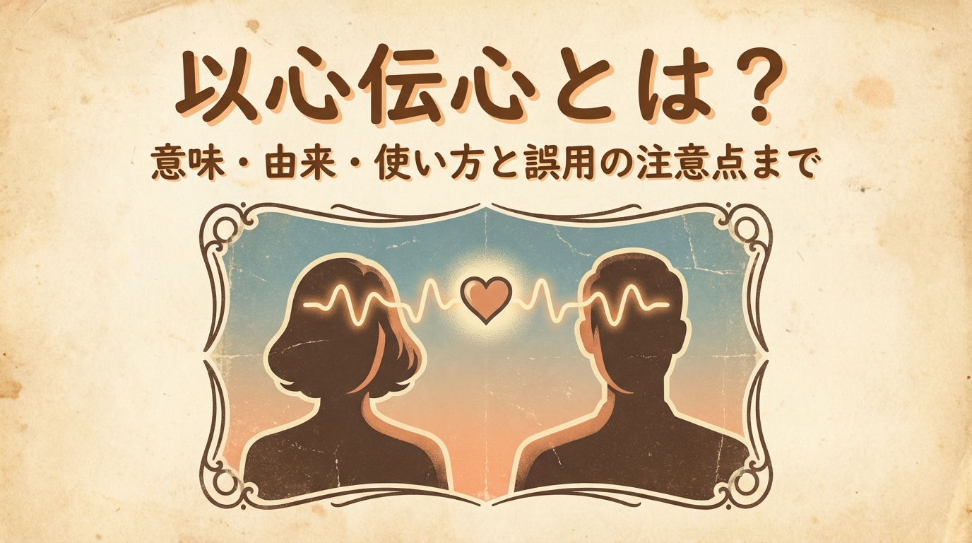 以心伝心とは?意味・由来・使い方と誤用の注意点まで