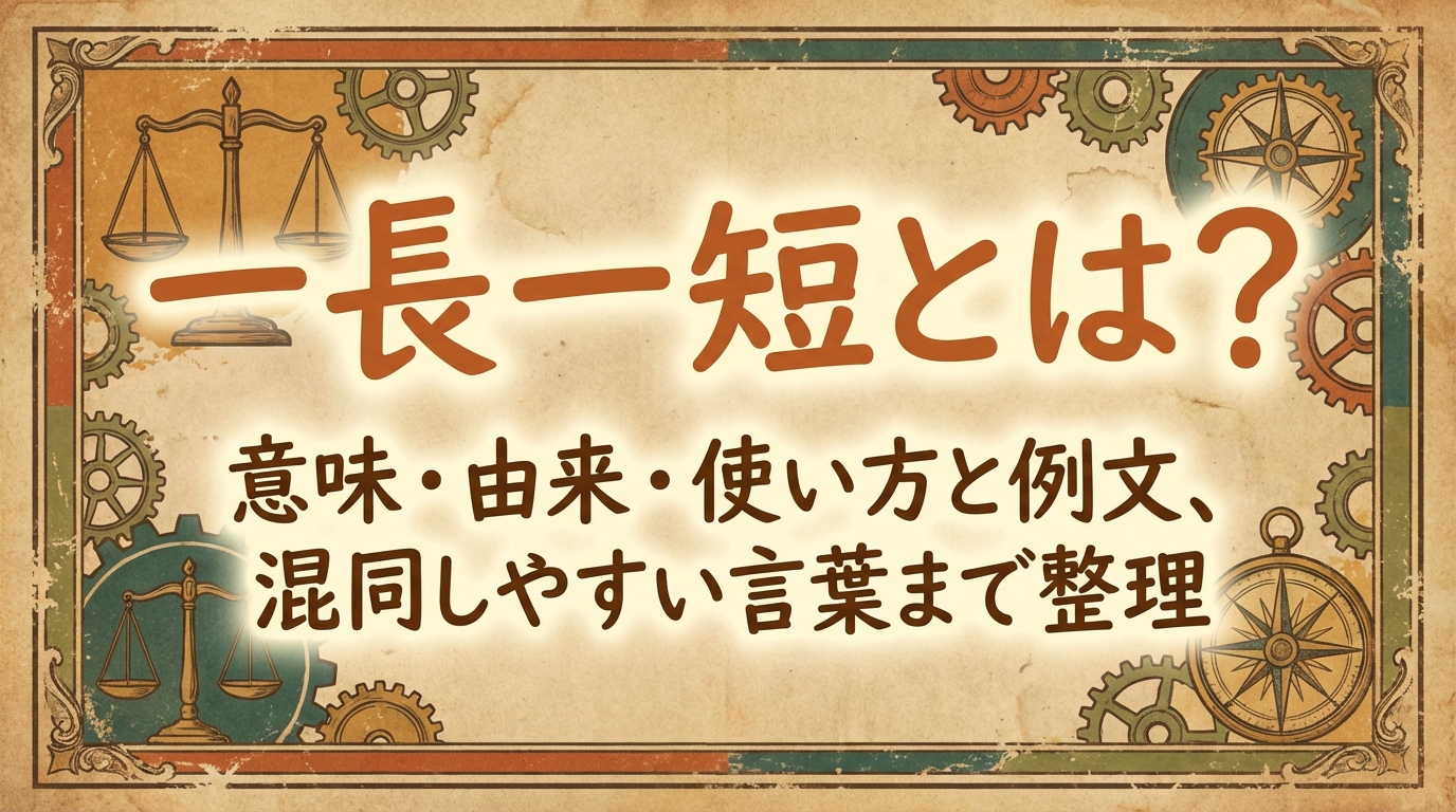 一長一短とは?意味・由来・使い方と例文、混同しやすい言葉まで整理