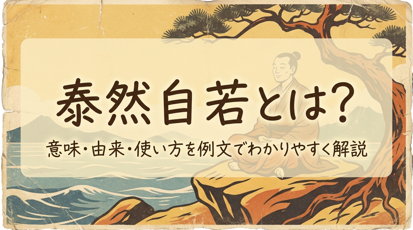 泰然自若とは？意味・由来・使い方を例文でわかりやすく解説