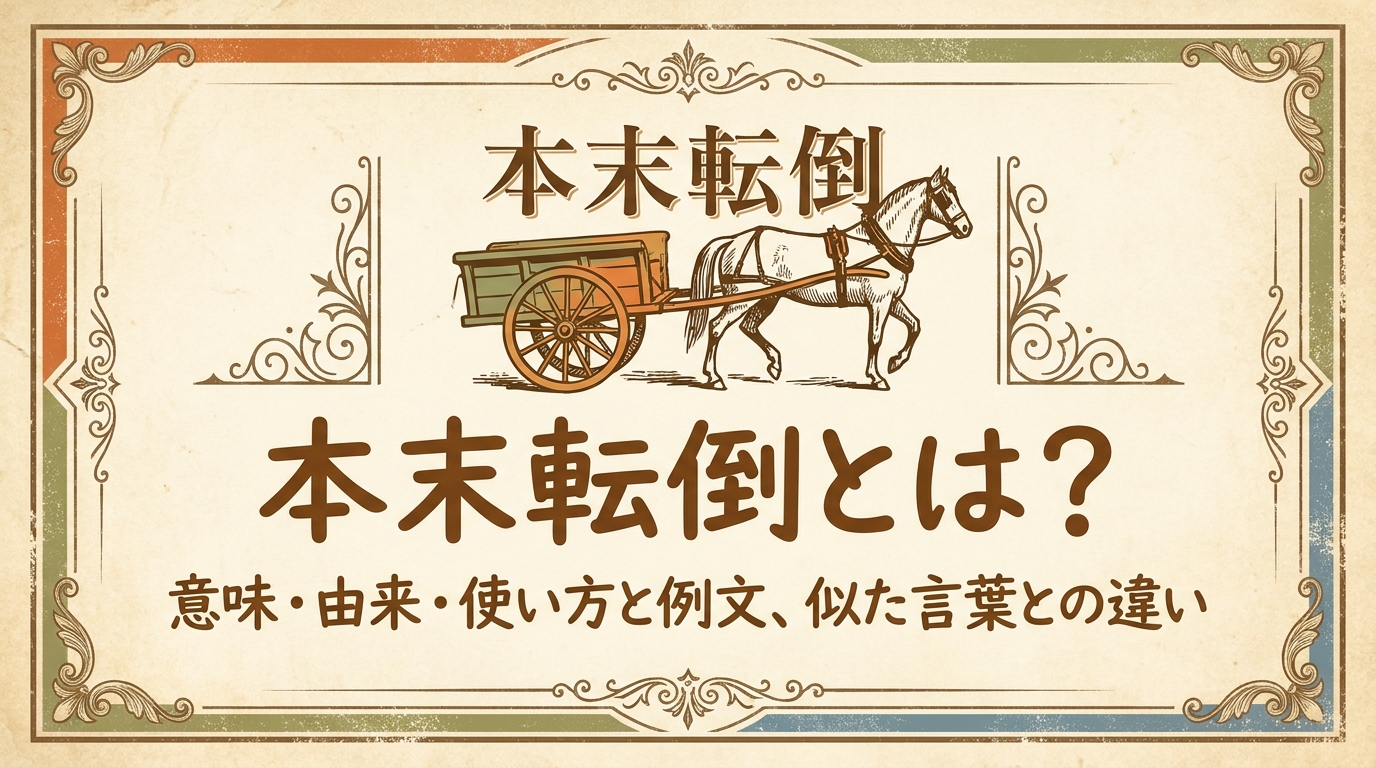 本末転倒とは?意味・由来・使い方と例文、似た言葉との違い