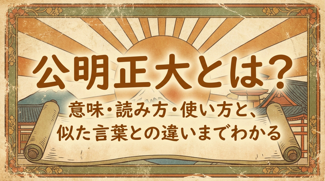 公明正大とは?意味・読み方・使い方と、似た言葉との違いまでわかる