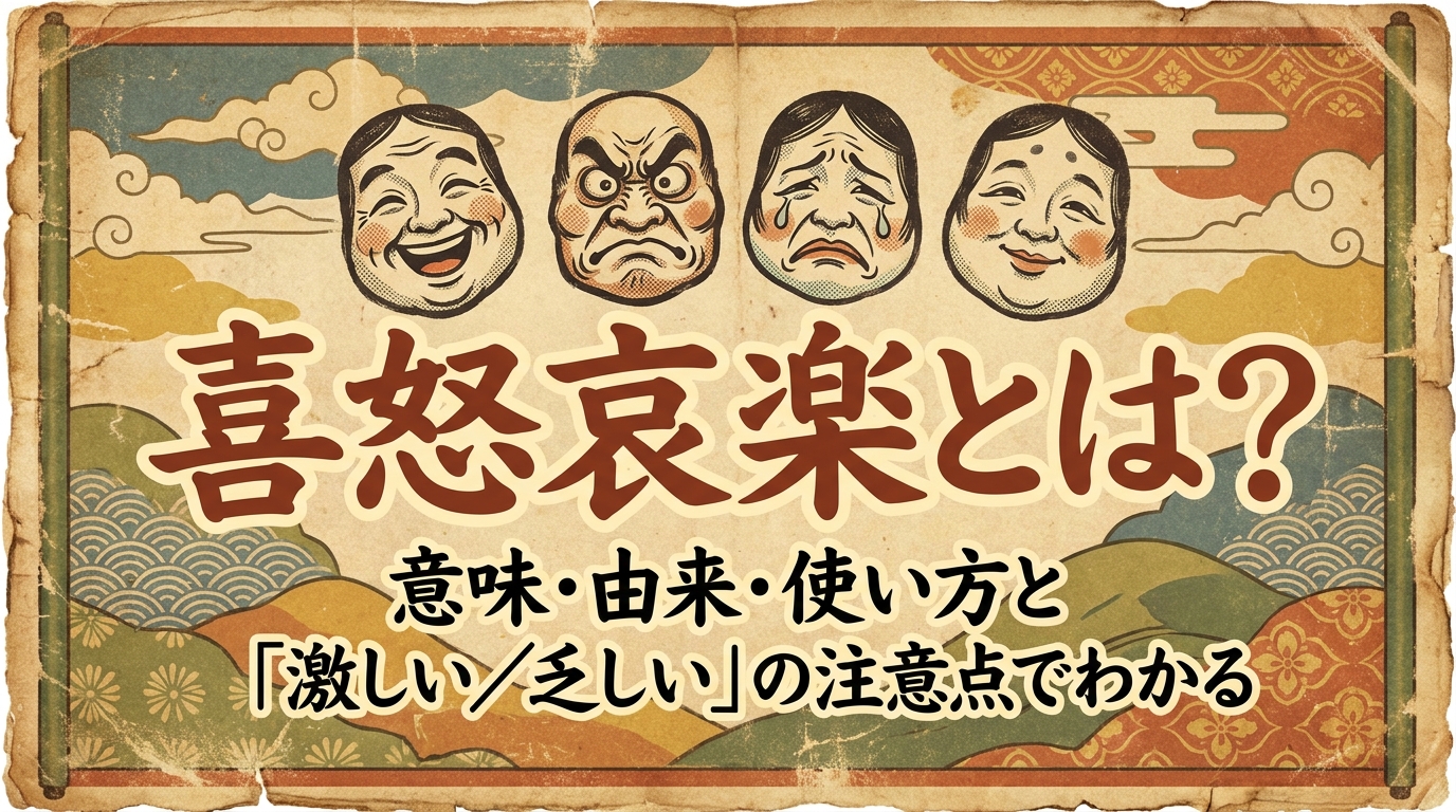 喜怒哀楽とは？意味・由来・使い方と「激しい／乏しい」の注意点までわかる