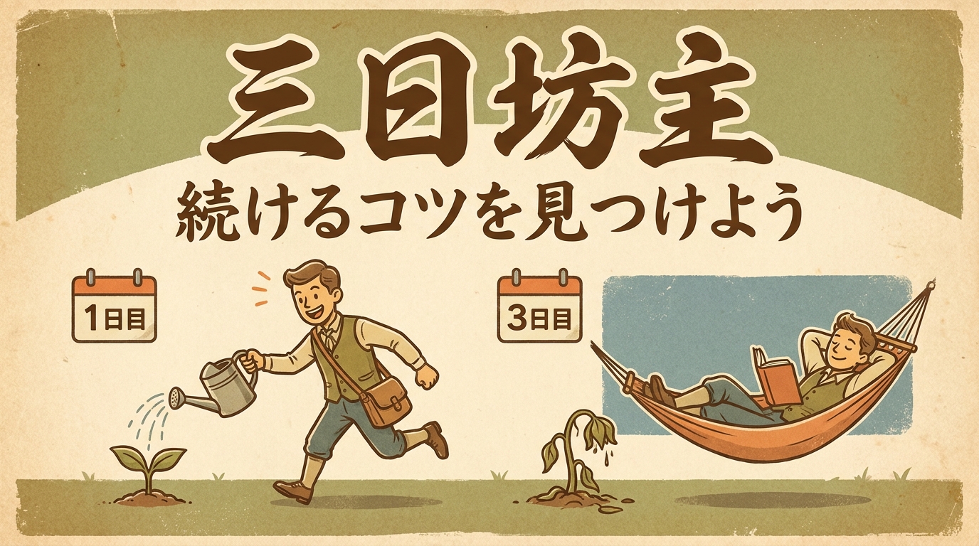 三日坊主の意味・由来・使い方を例文で整理｜続かない原因と対策も