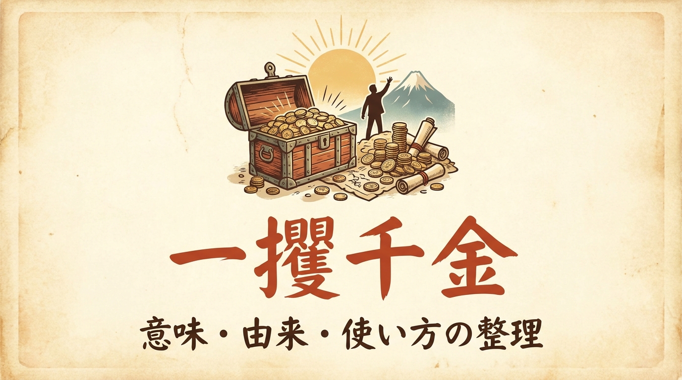 一攫千金の意味・由来・使い方|「一獲千金」は誤用?例文でわかる正しい使い分け