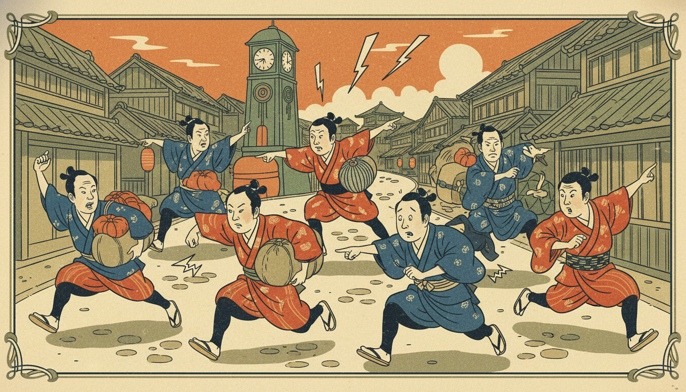 右往左往の由来と成り立ち
